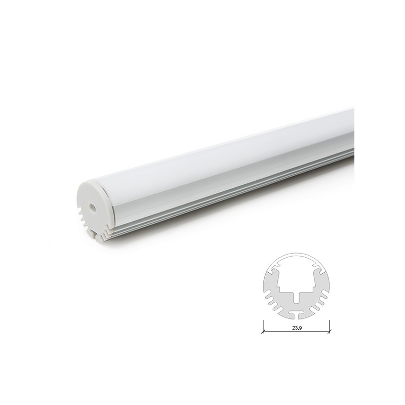Perfíl Aluminio para Tira LED Barra/Armario - Difusor Opal x 2M