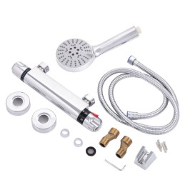 Conjunto Ducha Latón/Zinc - ABS, Cromado, Agua Caliente-Fría, Bimando [QLI-FA-HW302]