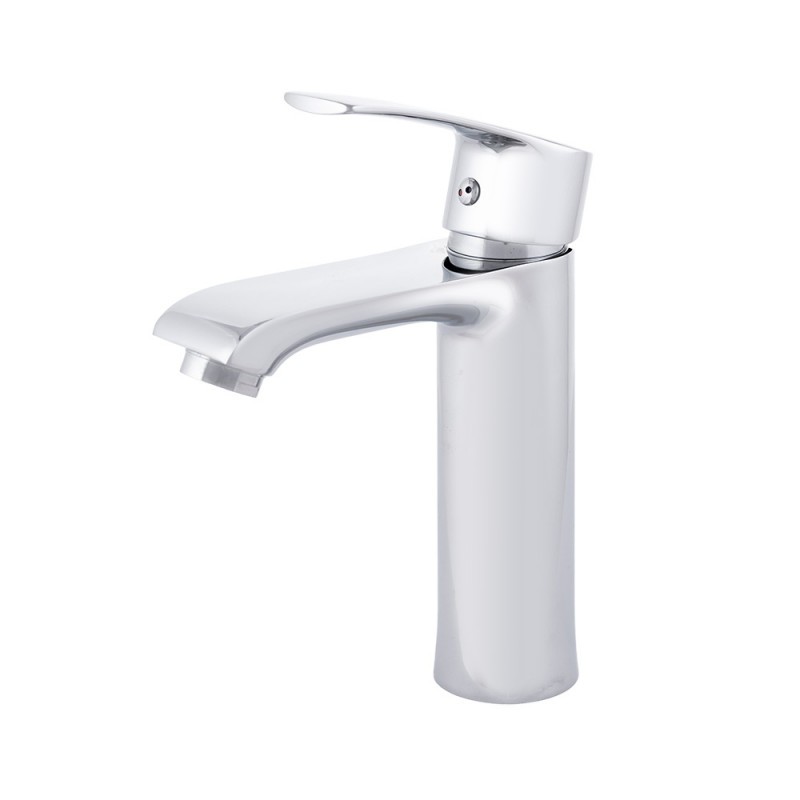 Grifo Lavabo Aleación Zinc, Cromado, Agua Caliente-Fría, Latiguillos, Caño Bajo, Monomando [QLI-FA-N55245]